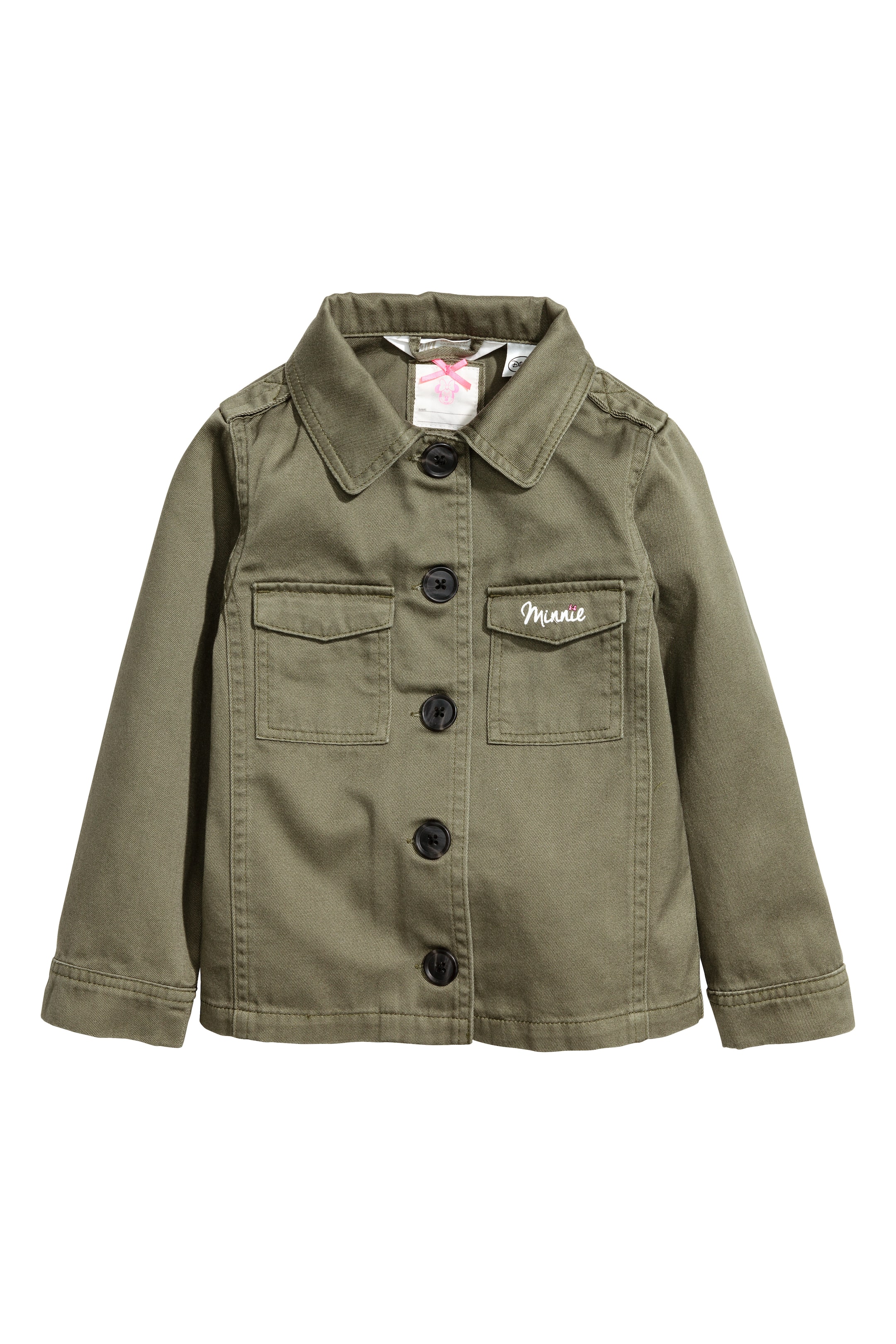 View larger image: Cotton twill cargo jacket - Khaki green/Minnie Mouse - Kids | H&M GB 1