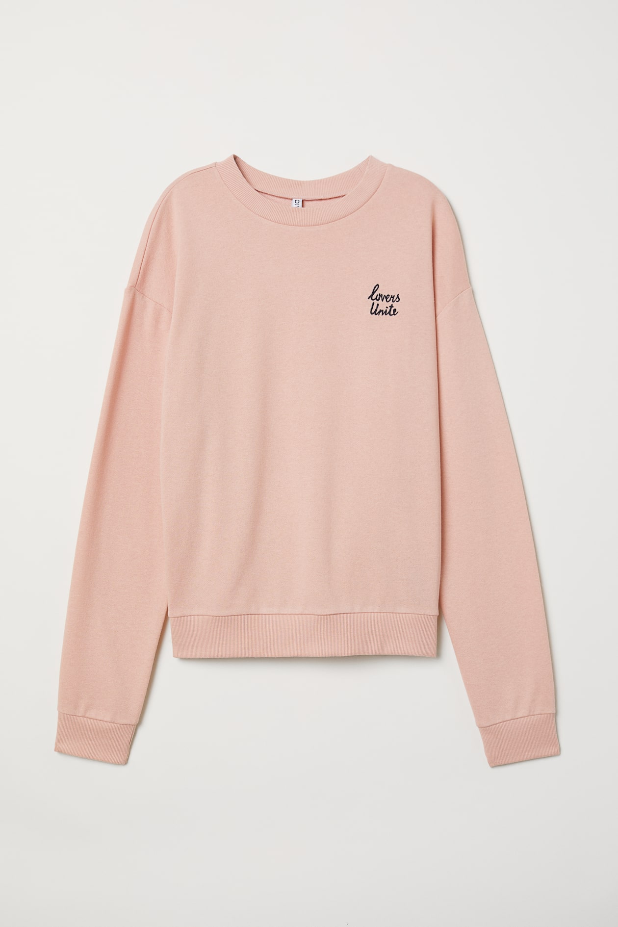 Sweatshirt - Crew-neck - Long sleeve - Dusty rose/Lovers - Ladies | H&M US