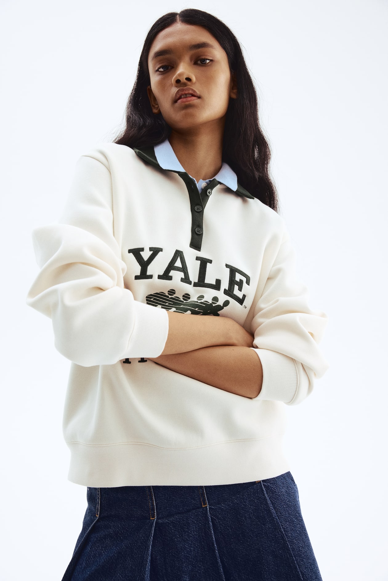 Sudadera polo Blanco/Yale Ladies H&M MX