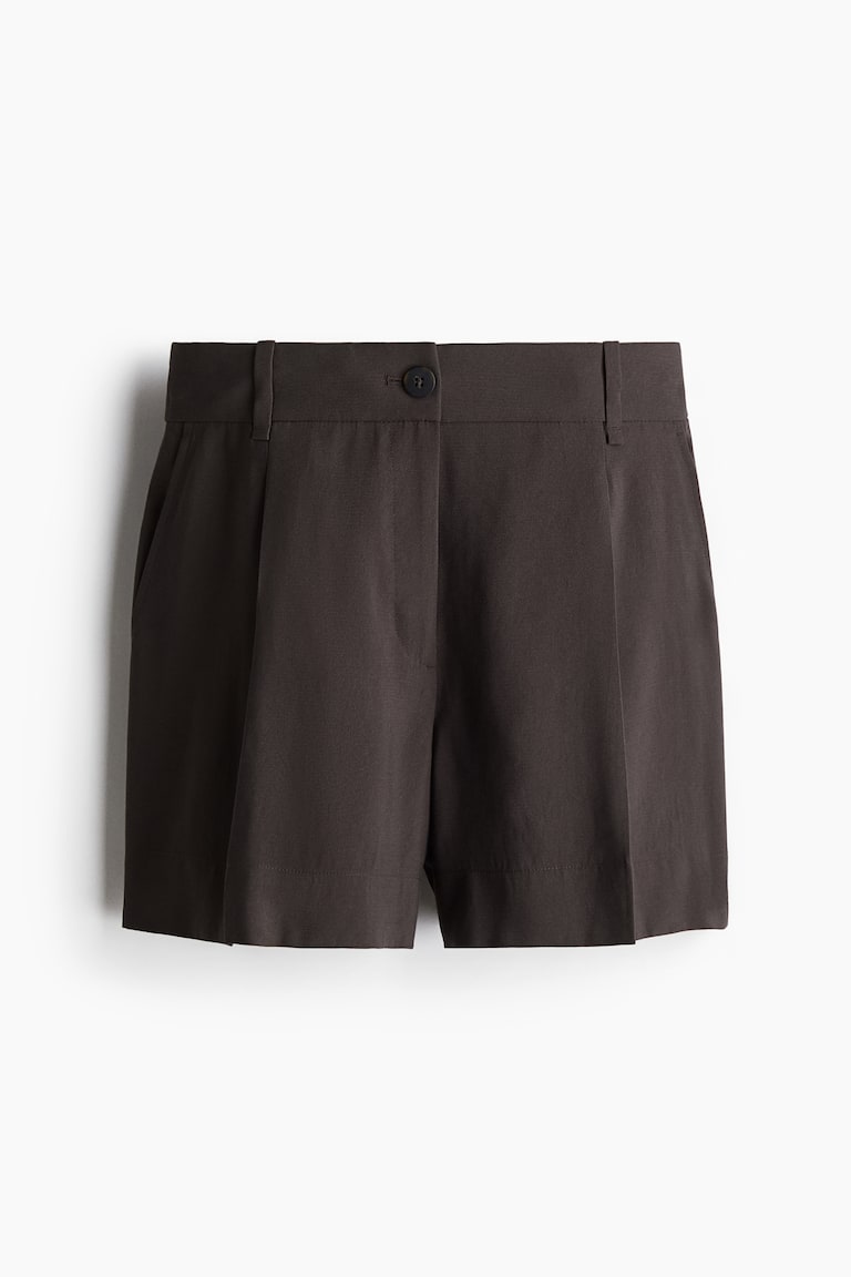 brown dress shorts womens Dolkfu Business Ladies Shorts Slim Fit Dress Shorts Zipper Twill Brown Women's Shorts S, Size: Small