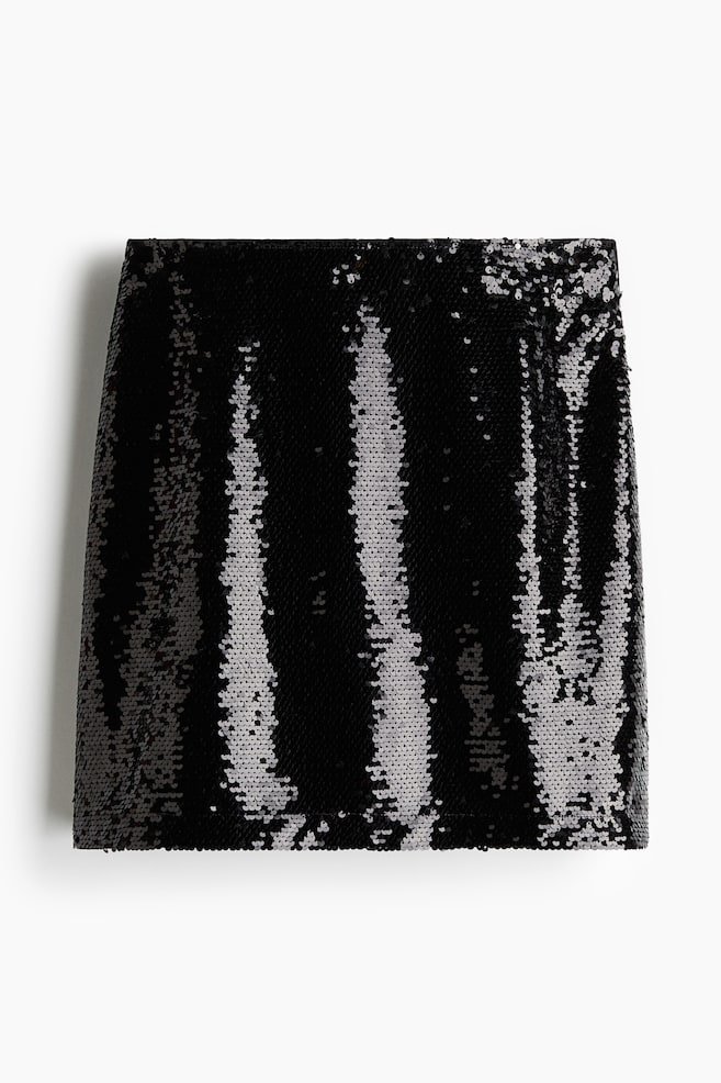 Sequined skirt - Black/Burgundy - 1