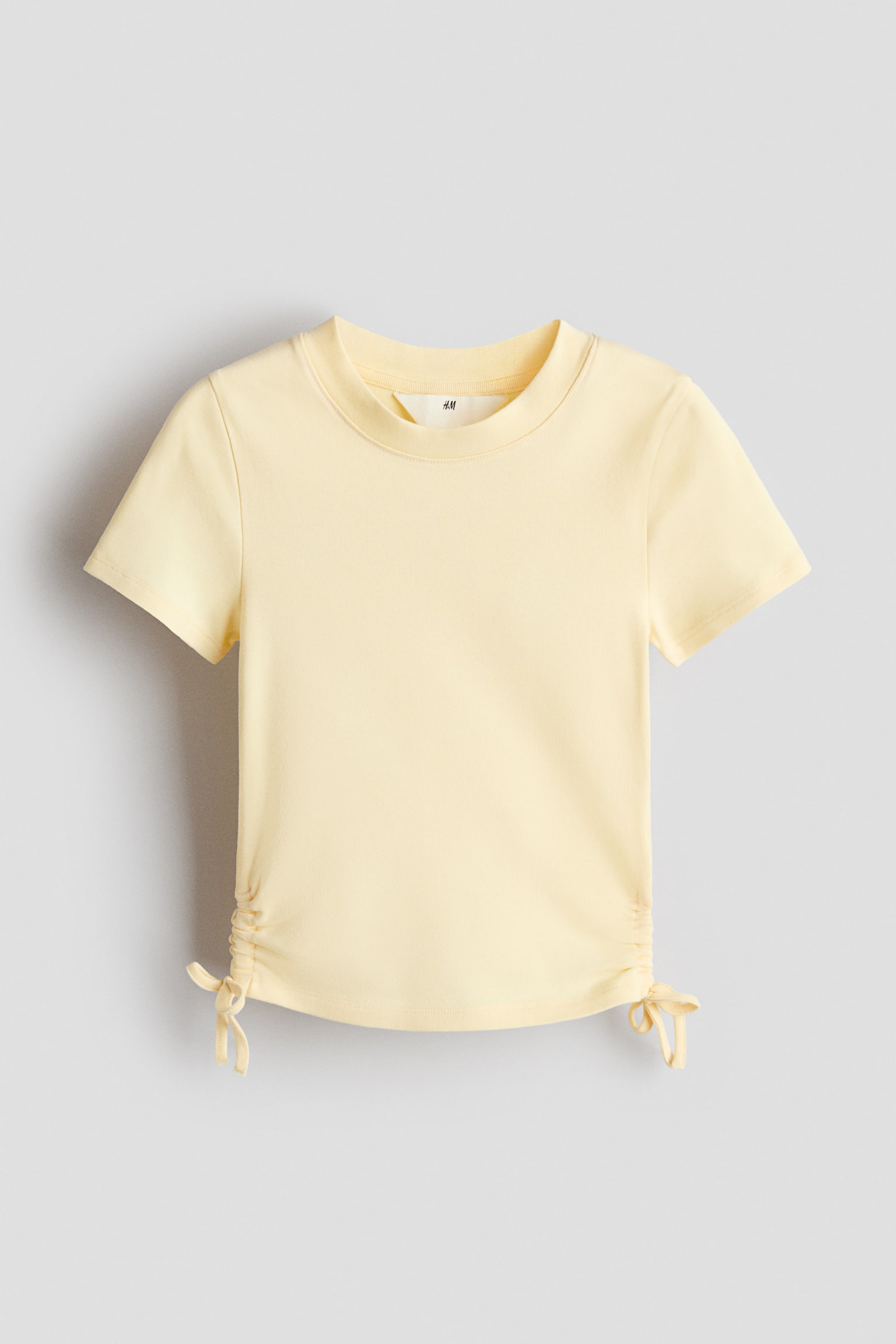 Drawstring-detail cotton top - Light yellow/White/Blue floral/Cream/Spotted/Navy blue/Light pink - 1