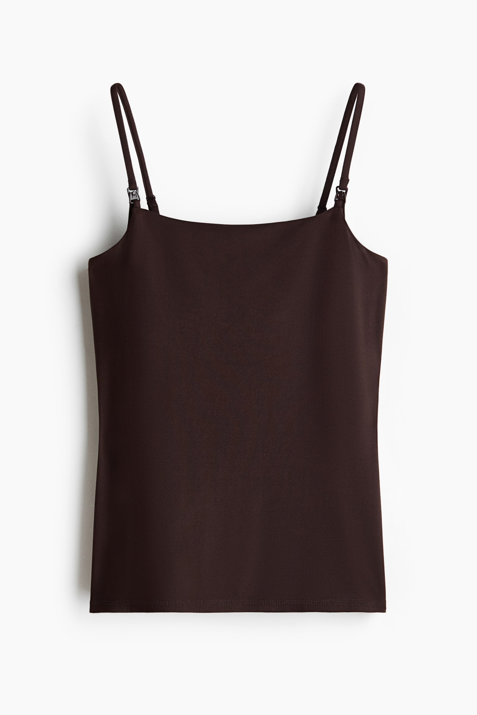 MAMA Soft nursing strappy top - Dark brown/Black - 1