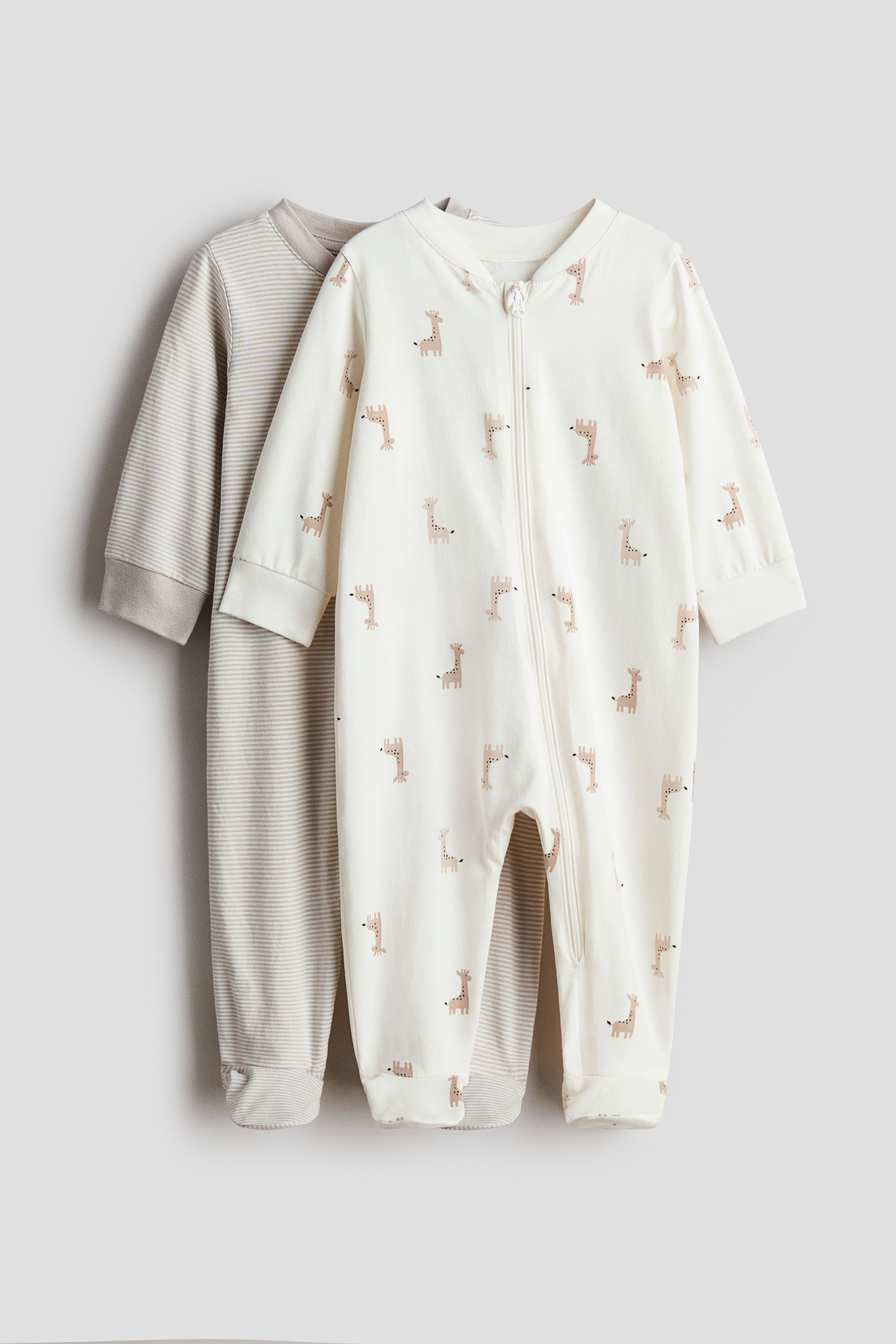 2-Pack Printed Pajama Jumpsuits with Zipper