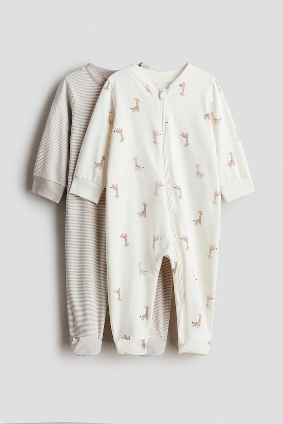 Пижама Printed Zipper для детей, 2 шт. — H&M