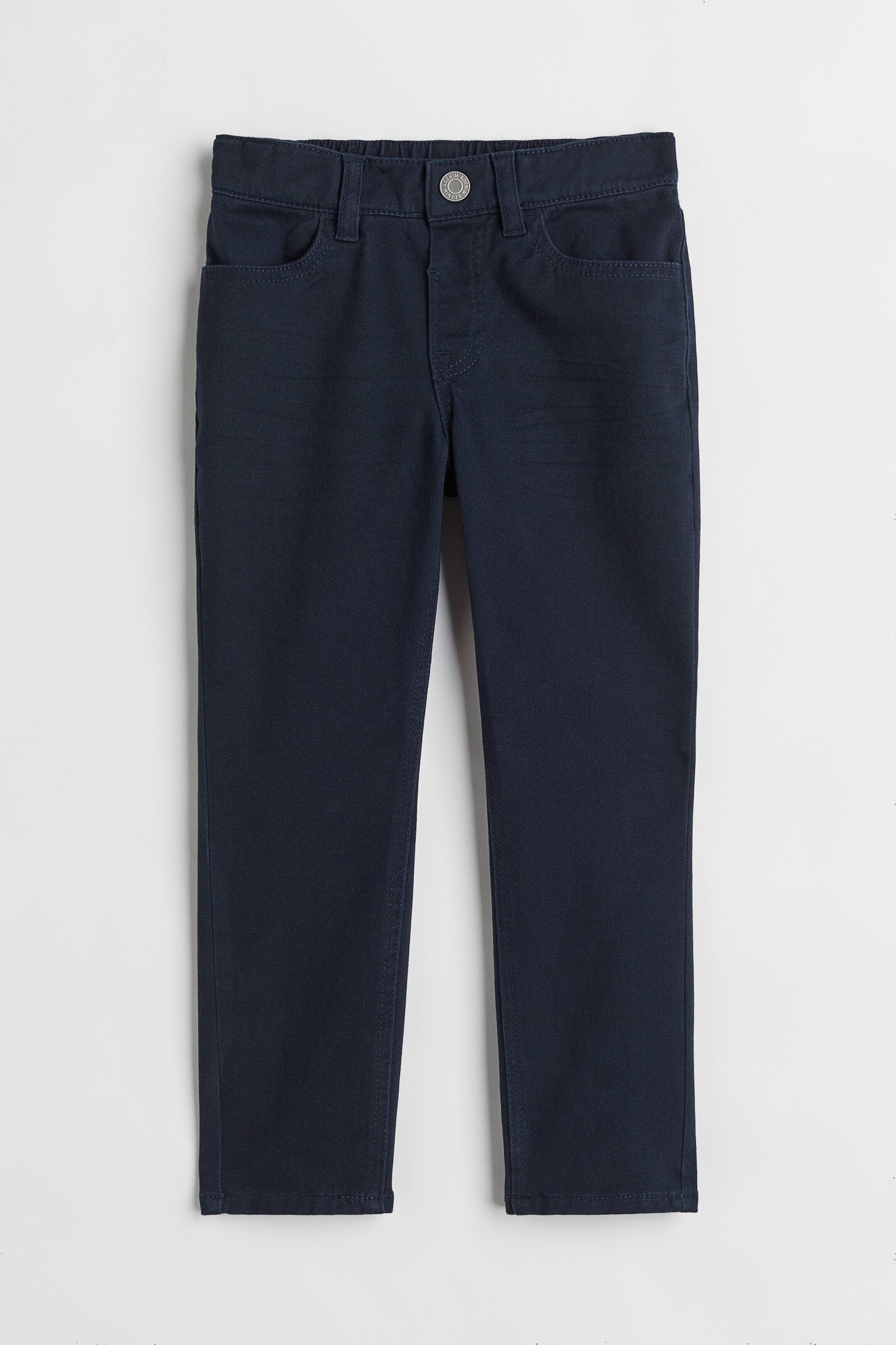 הצגת תמונה גדולה יותר: מכנסי טוויל כותנה Slim Fit - Navy blue - Kids | H&M IL 1