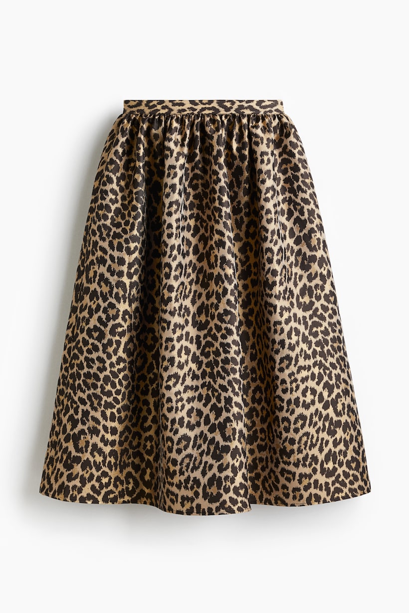 Leopard Print Skirts Midi, Wrap, Satin Denim H&M IN