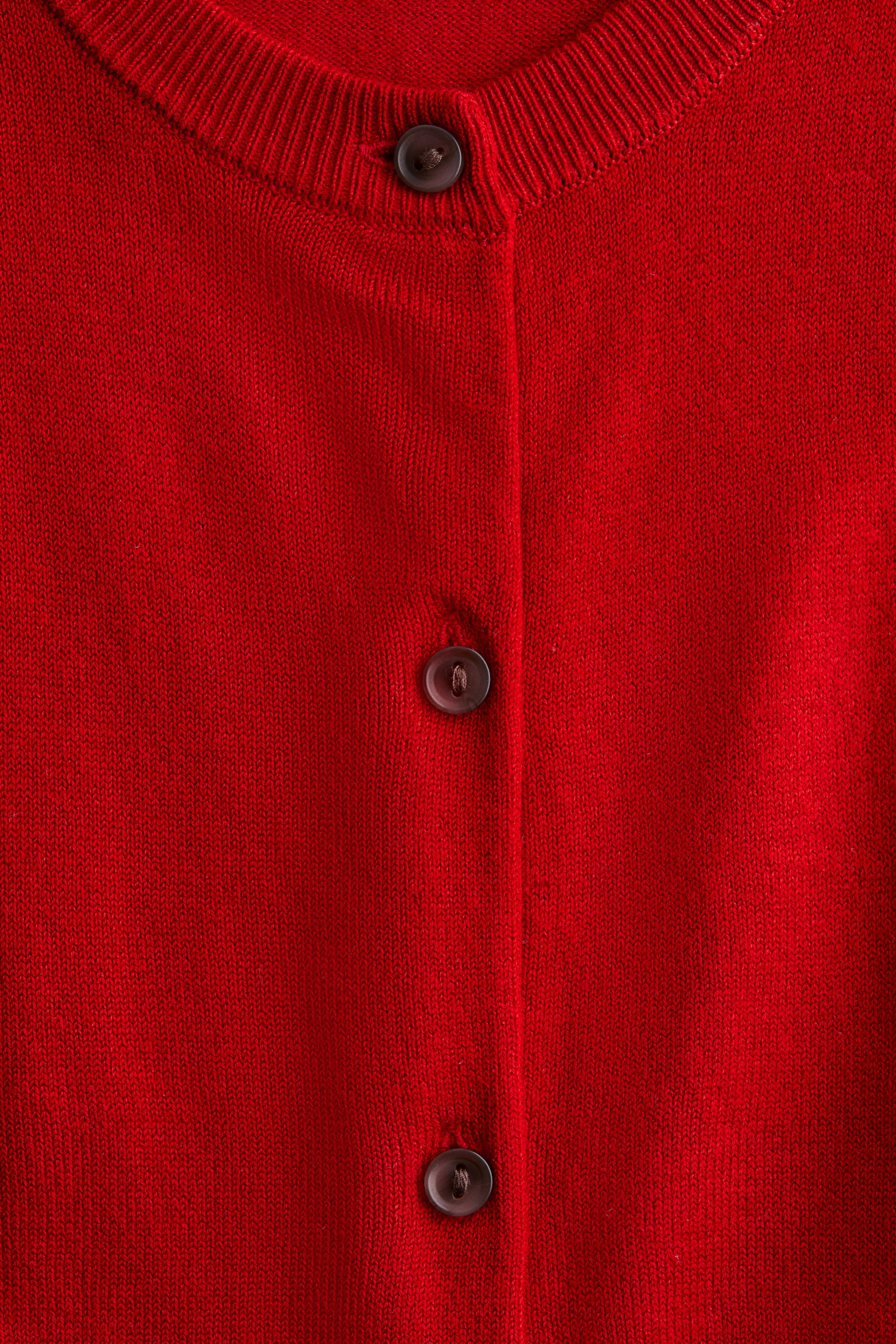 Short-sleeved cardigan - Red/Dark beige - 3