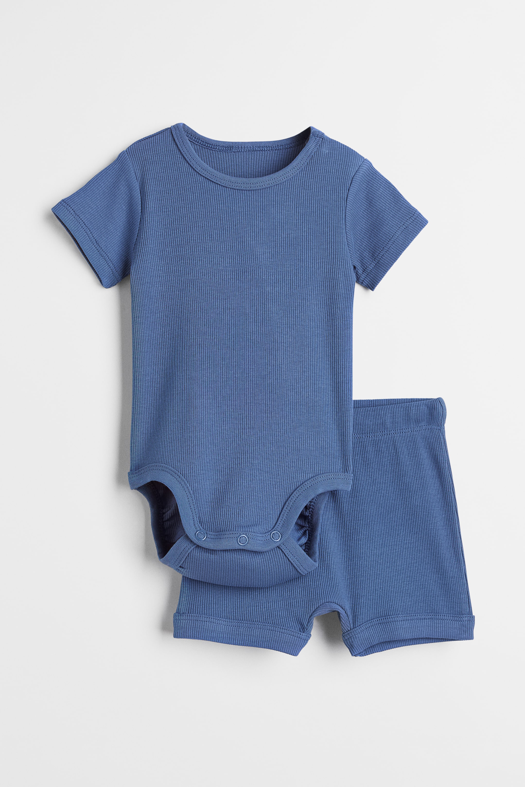 View larger image: Ribbed cotton set - Blue - Kids | H&M MY 1