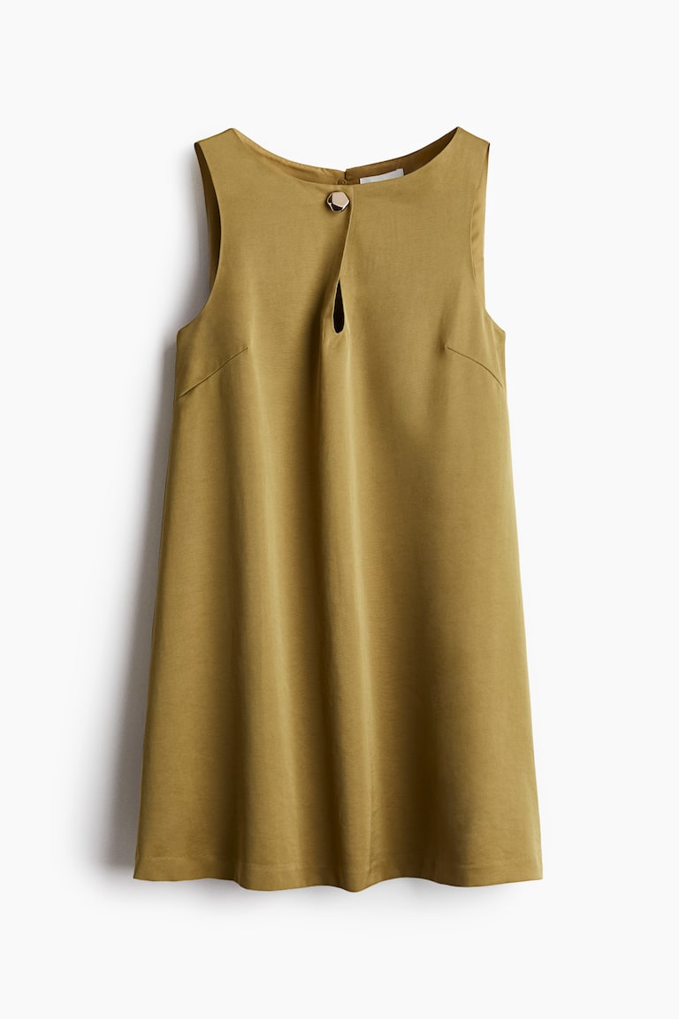 Ladies - Golden Olive A-line dress - Size: XXS - H&M