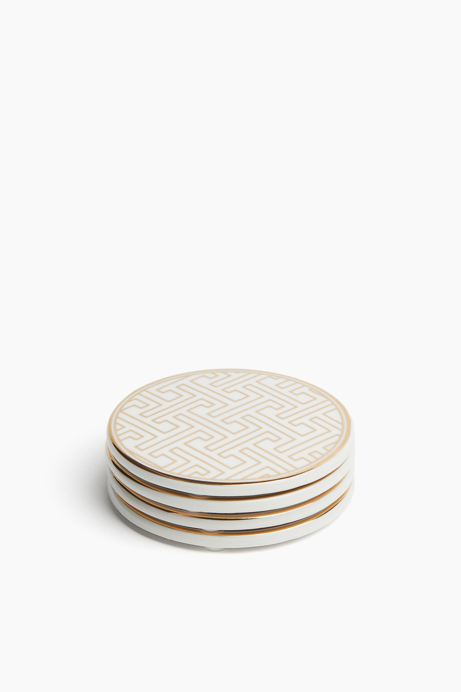 4-pack porcelain coasters - Gold-coloured/Patterned - 1