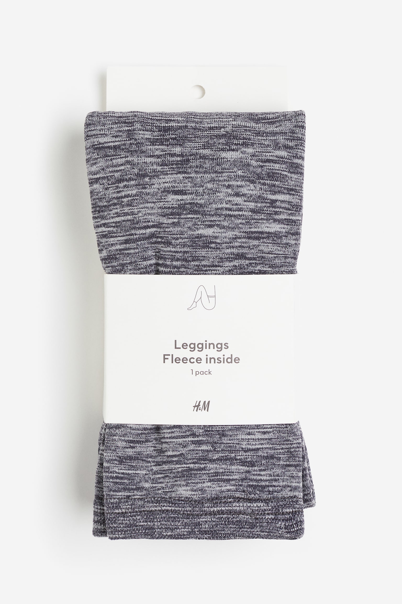 Fleece leggings - Grey/Black - 1