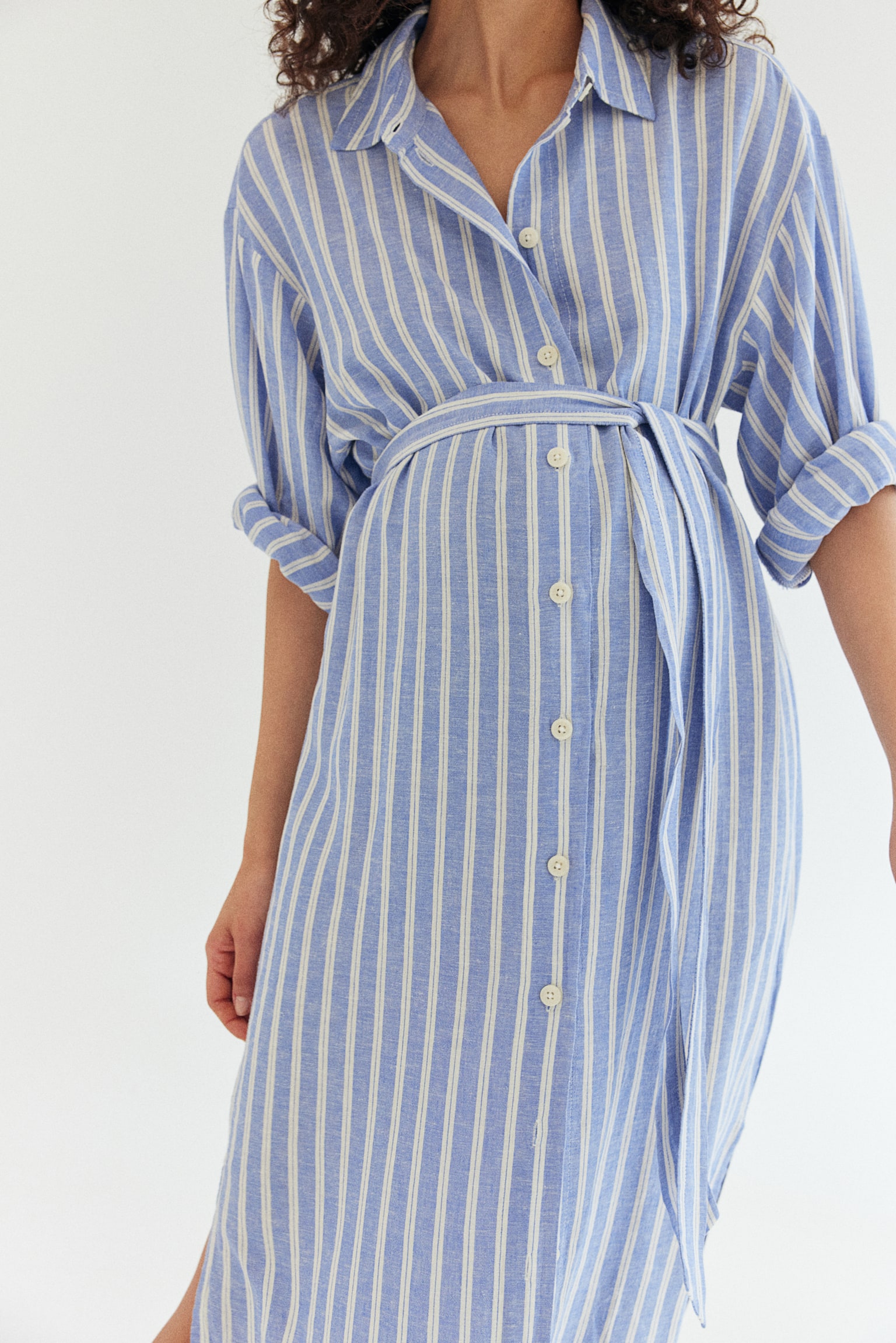 MAMA Before & After Shirt Dress - Blue/Stripe/Light beige - 3