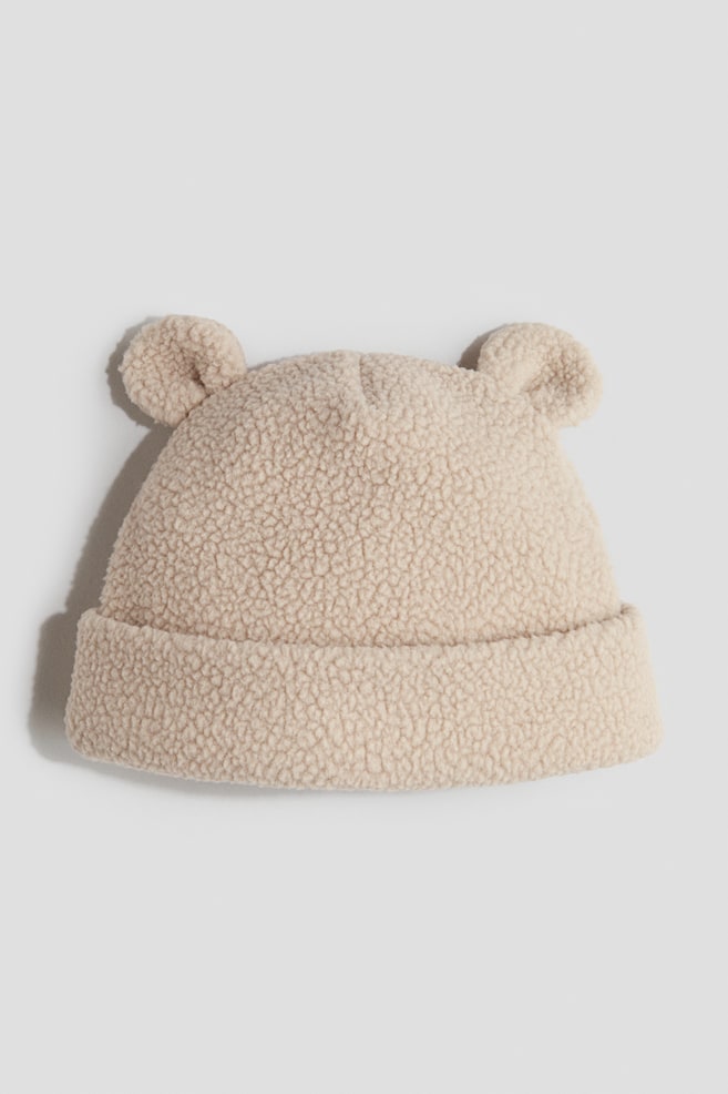 Teddy čiapka s uškami - Béžová - 1