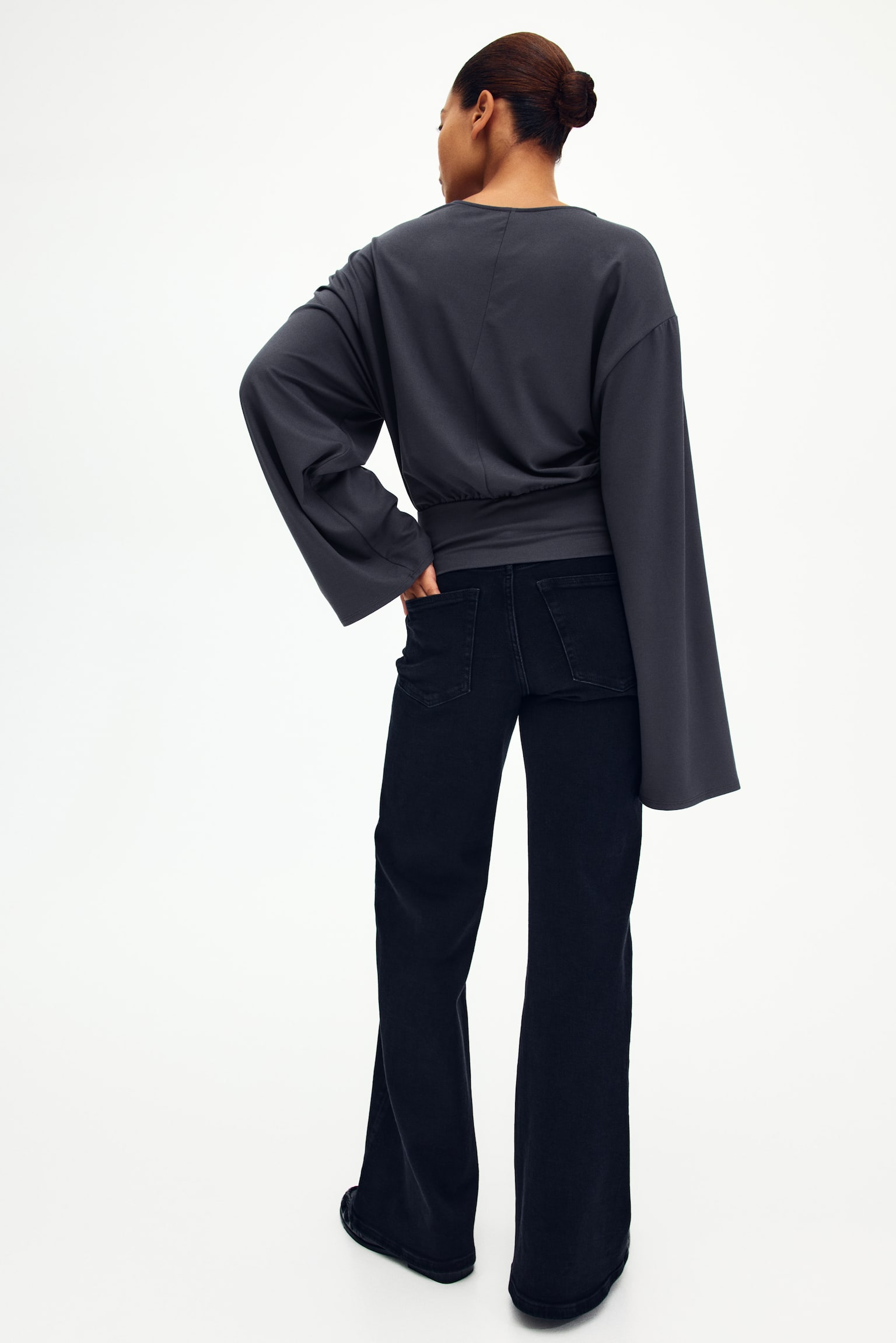 Top froncé en jersey - Gris foncé - 4