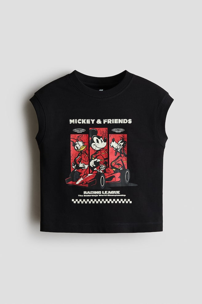 Printed Cotton Tank Top - Black/Mickey Mouse/Dark blue/Toy Story/White/Toy Story/Cream/Mickey Mouse - 1