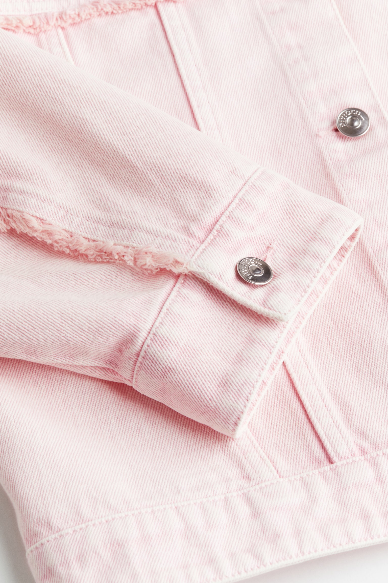 Shoulder-pad denim jacket - Light pink - 2