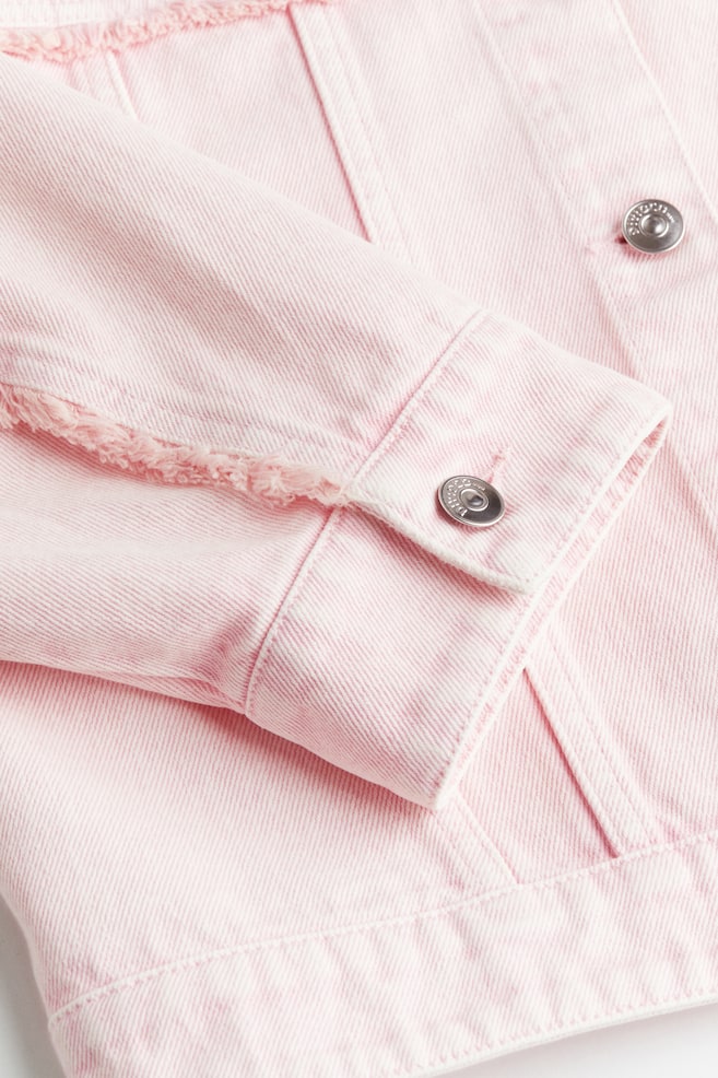 Shoulder-pad denim jacket - Light pink - 4