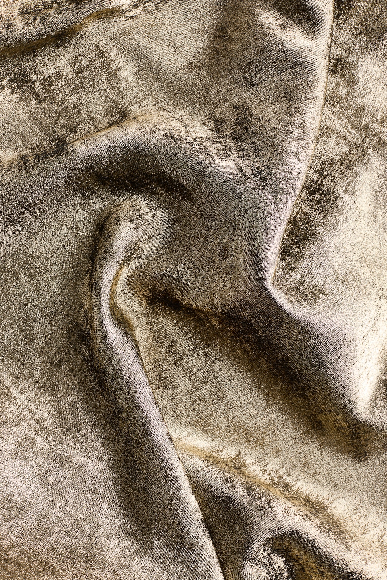 Vestido con escote drapeado - Dorado - 3