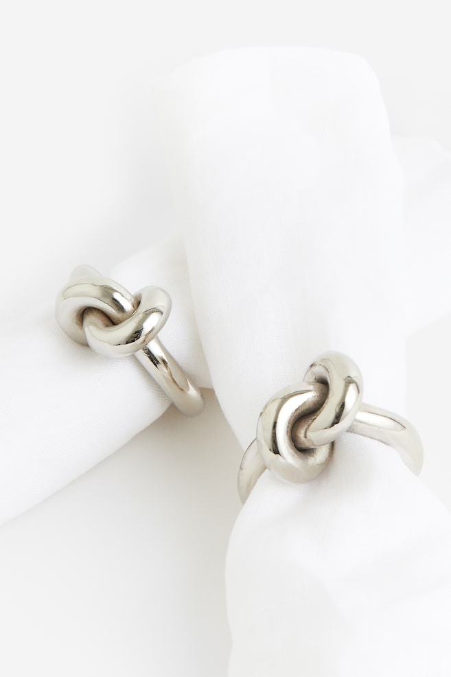 2-pack knot-detail napkin rings - Silver-coloured - 2