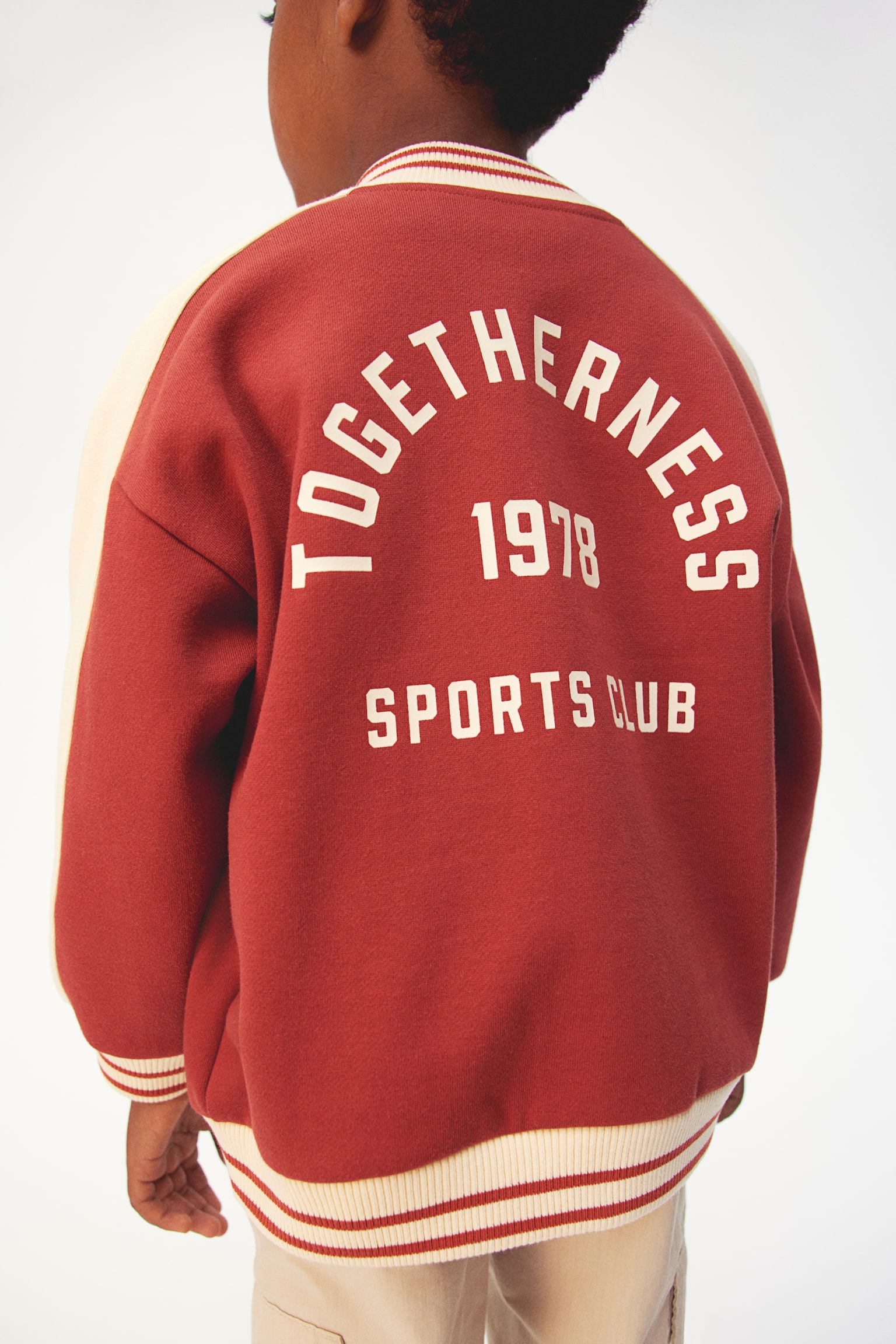 Sweatshirt baseball jacket - Brick red/NY - 5