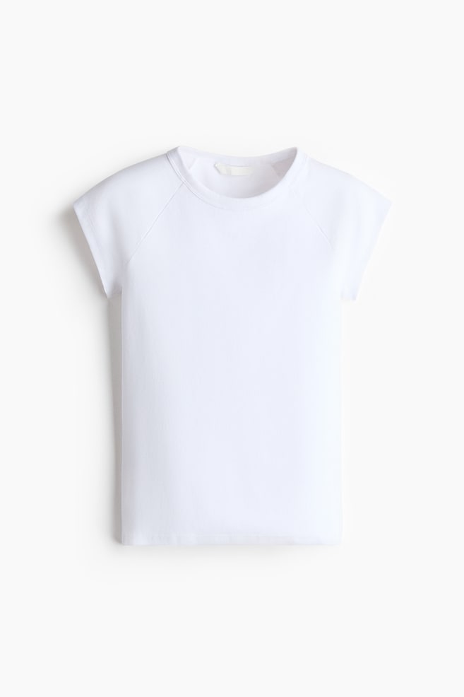 Raglan-Sleeved T-Shirt - White/Burgundy/Light pink/Ivory - 1