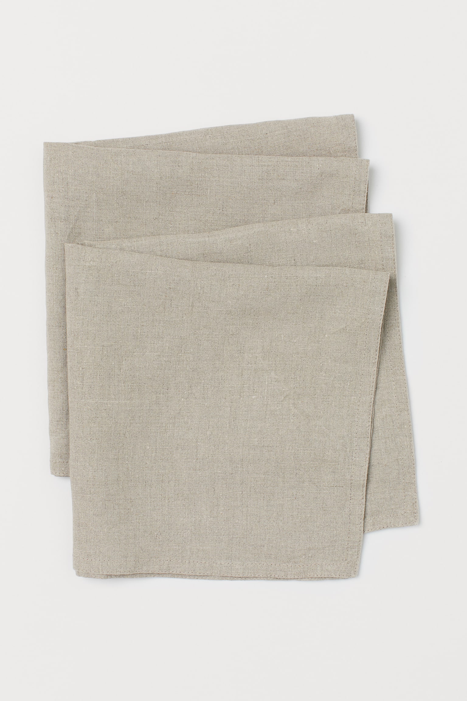 2-pack linen napkins - Beige/White - 4