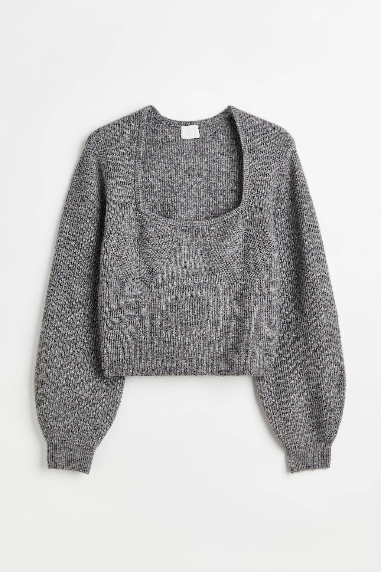 H&M+ Rib-knit Sweater - Gray melange - Ladies | H&M US