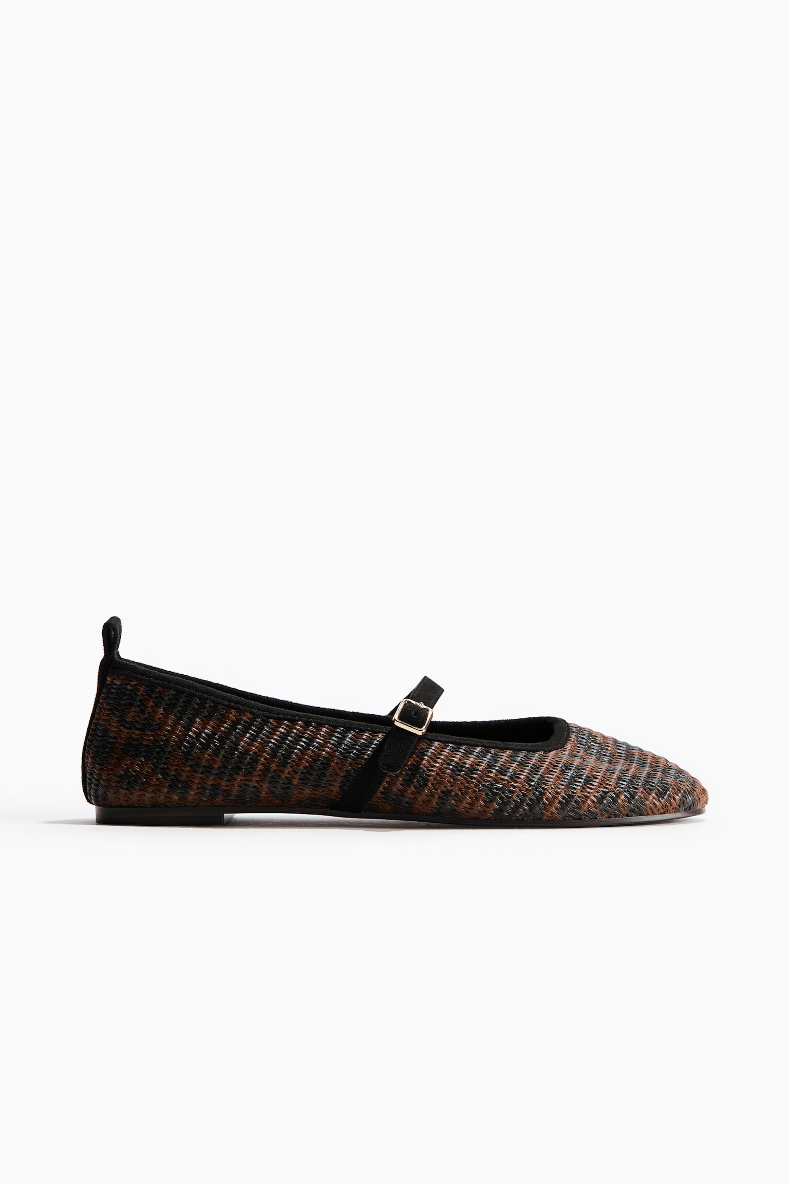 Straw Mary Janes - Dark brown/Leopard print/Beige - 3