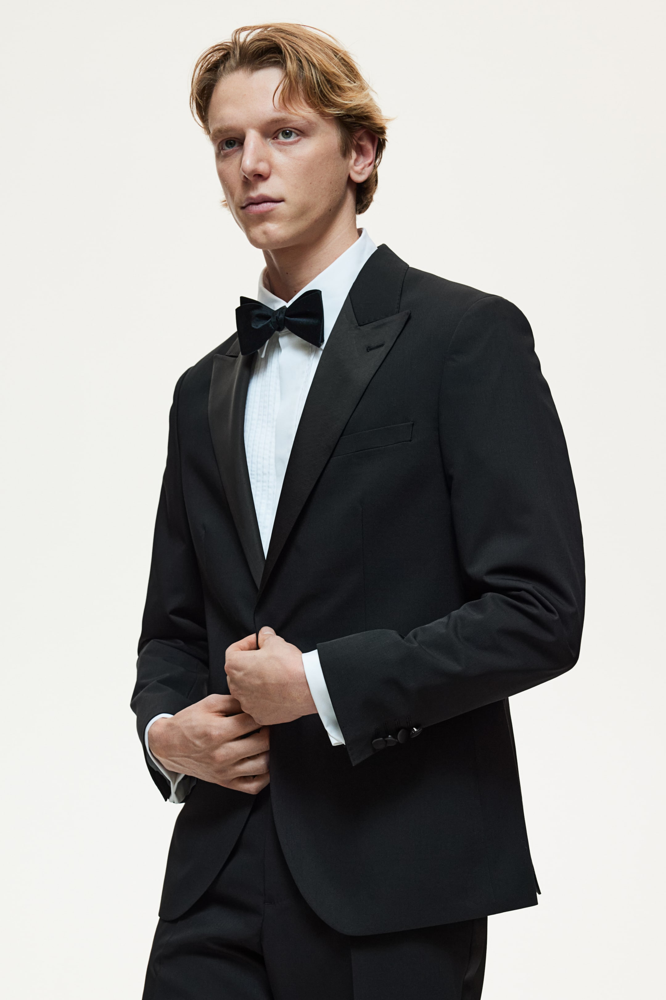 Slim Fit Wool-blend tuxedo jacket - Black - Men | H&M GB 1