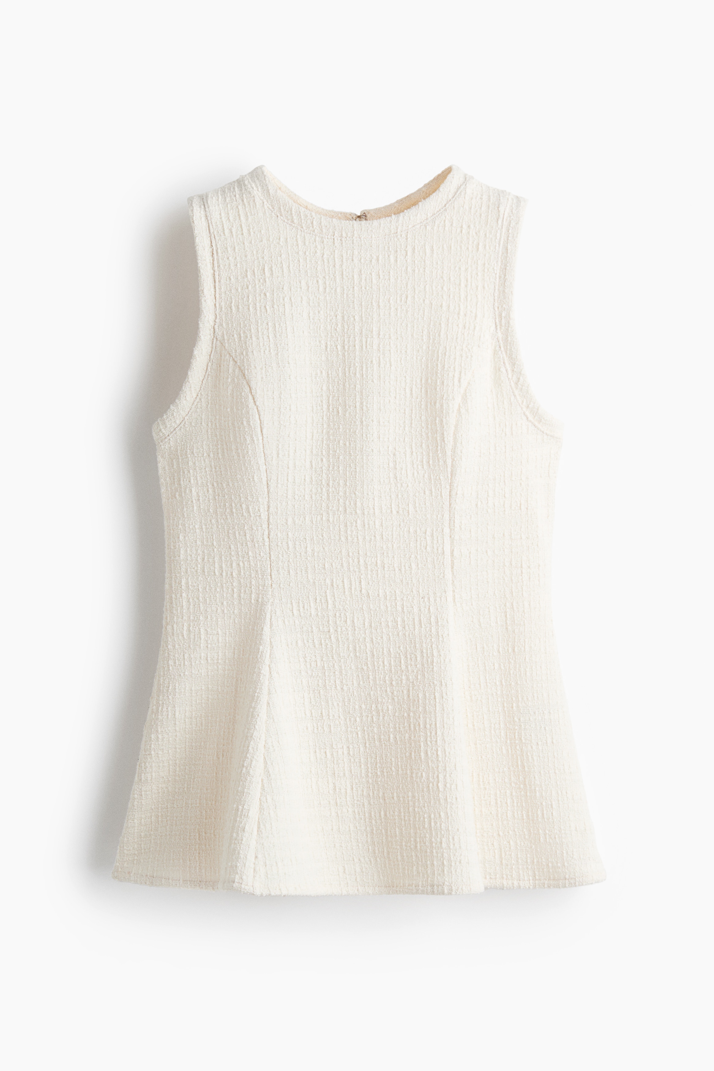 Top con peplum en tejido bouclé