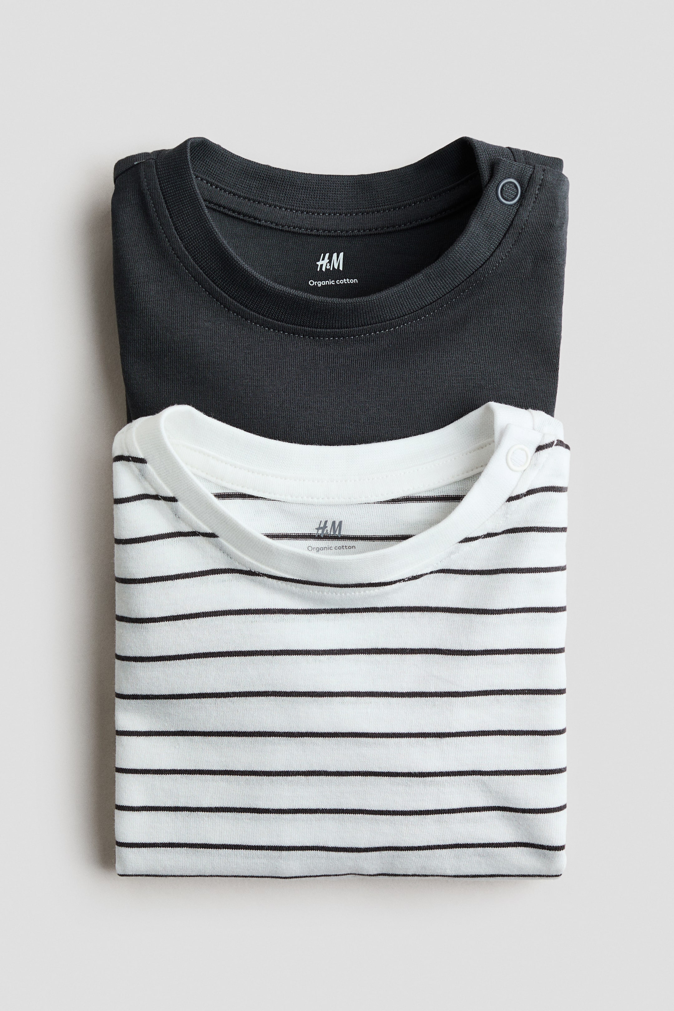 Детские рубашки H&M 2-pack Long-sleeved Jersey Shirts — фото 3