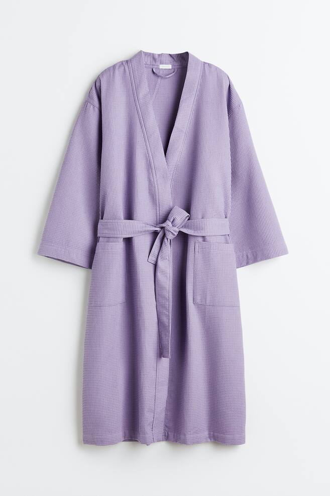 Waffled dressing gown - Purple/Graphite grey/Dark grey/Light beige/dc/dc/dc/dc - 1