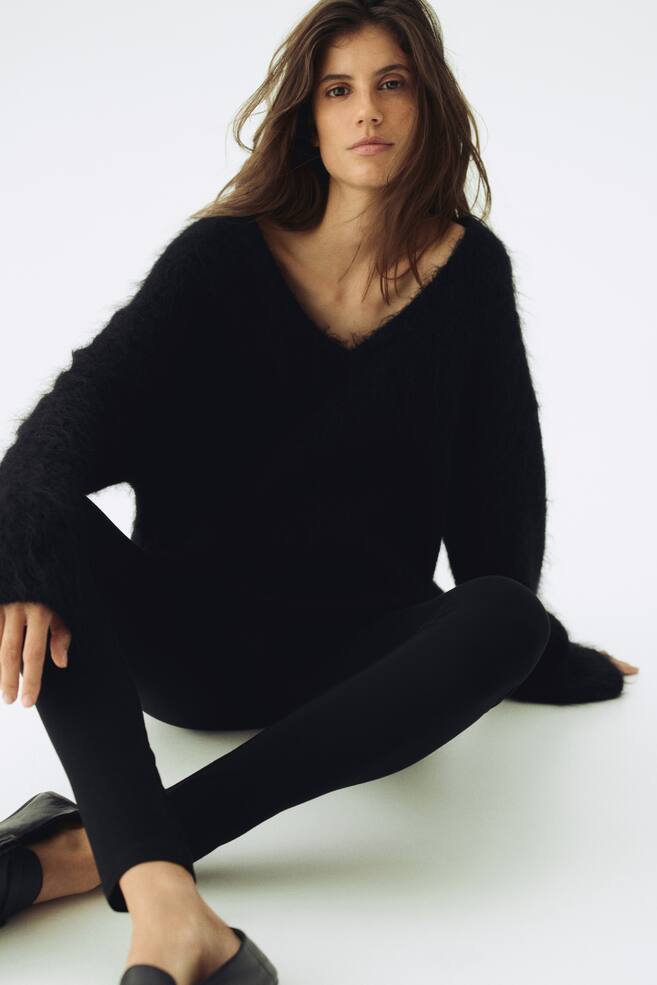 MAMA 2-pack jersey leggings - Black/Dark grey/Black - 3