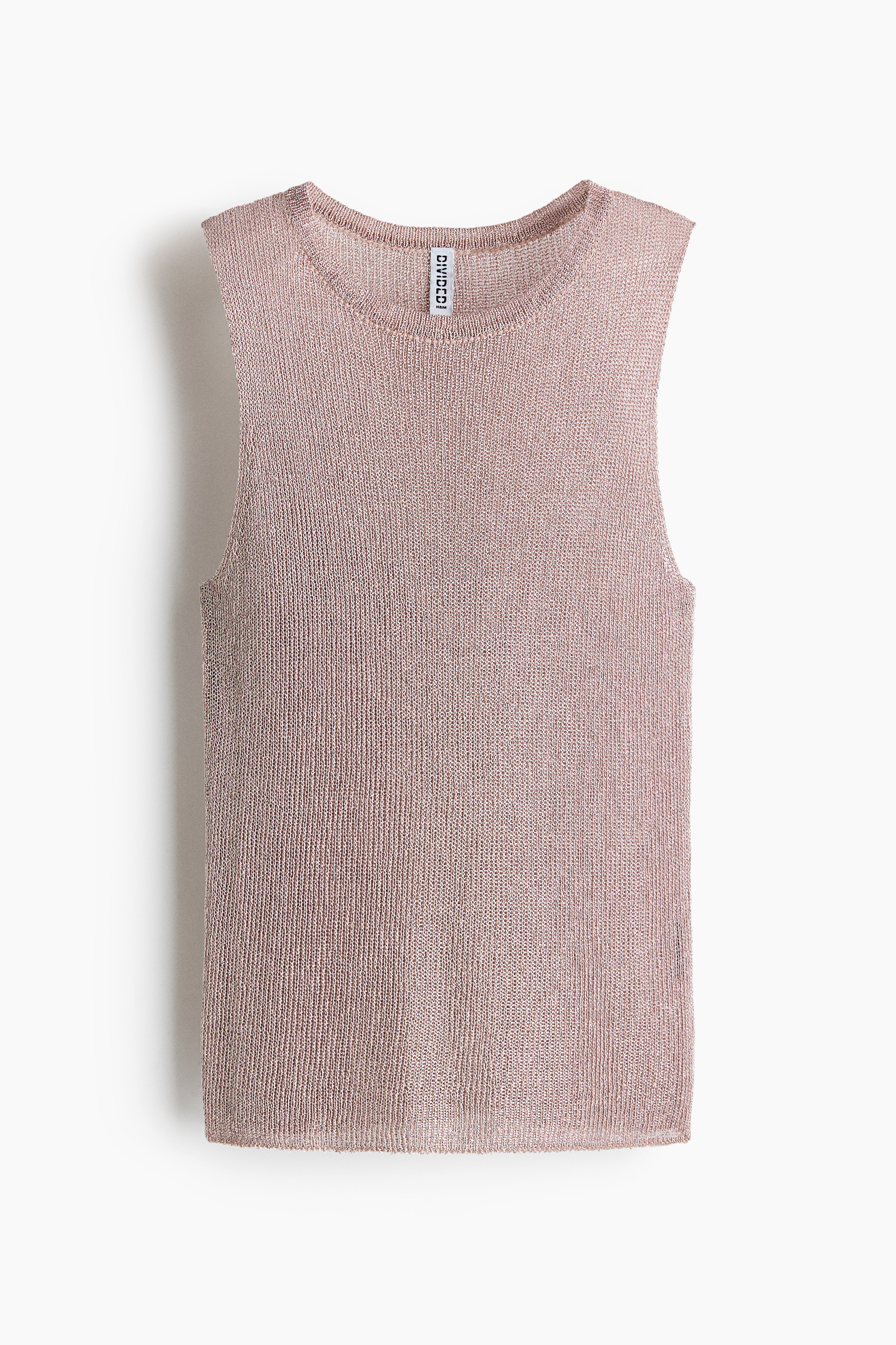 Metallic Knit Top - Light dusty pink/Light beige/Light dusty blue/Dark brown