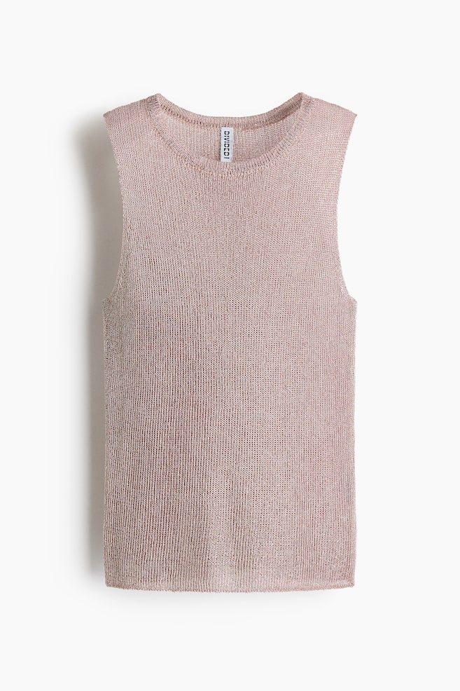Metallic Knit Top - Light dusty pink/Light dusty blue/Dark brown - 1