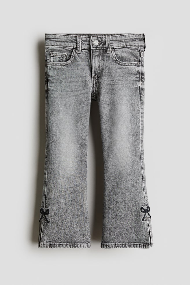 Embroidery-detail Flared Leg Jeans - Denim grey/Bows/Dark denim blue/Bows/Denim blue/Bows - 1