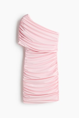 Draperad one shoulder-klänning