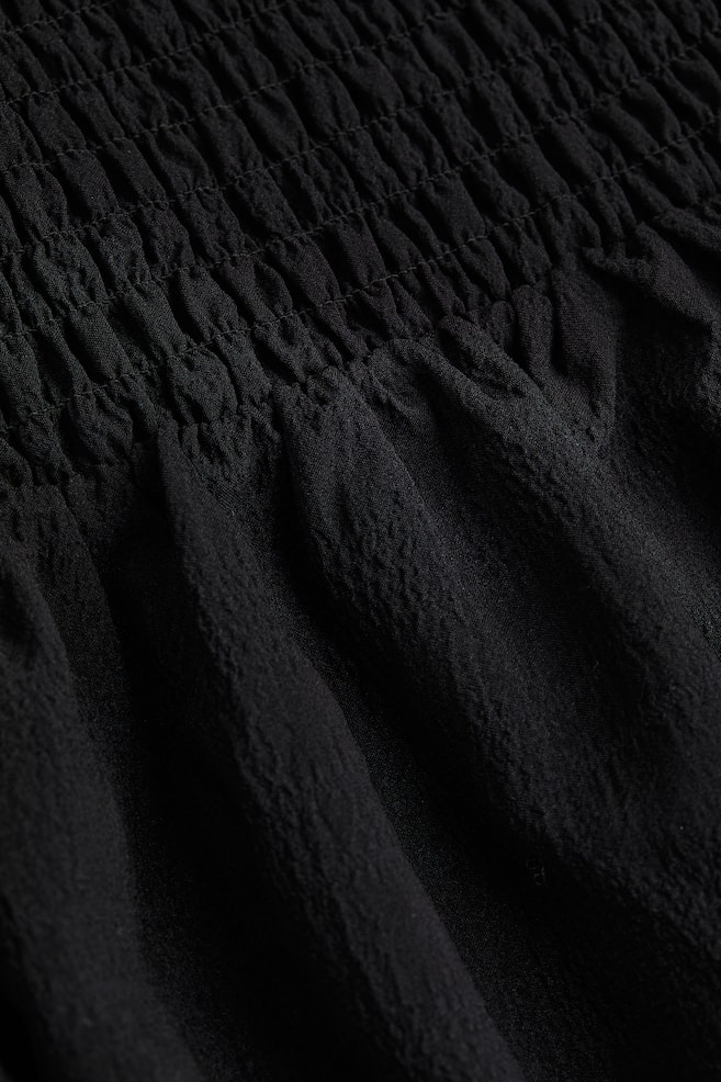 H&M+ Smocking-detail crêpe dress - Black - 2