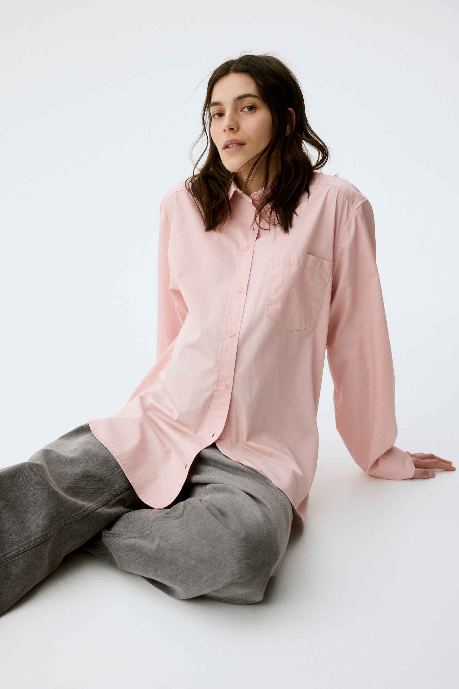 MAMA Cotton poplin shirt - Dusty pink/Pale yellow/Striped - 3