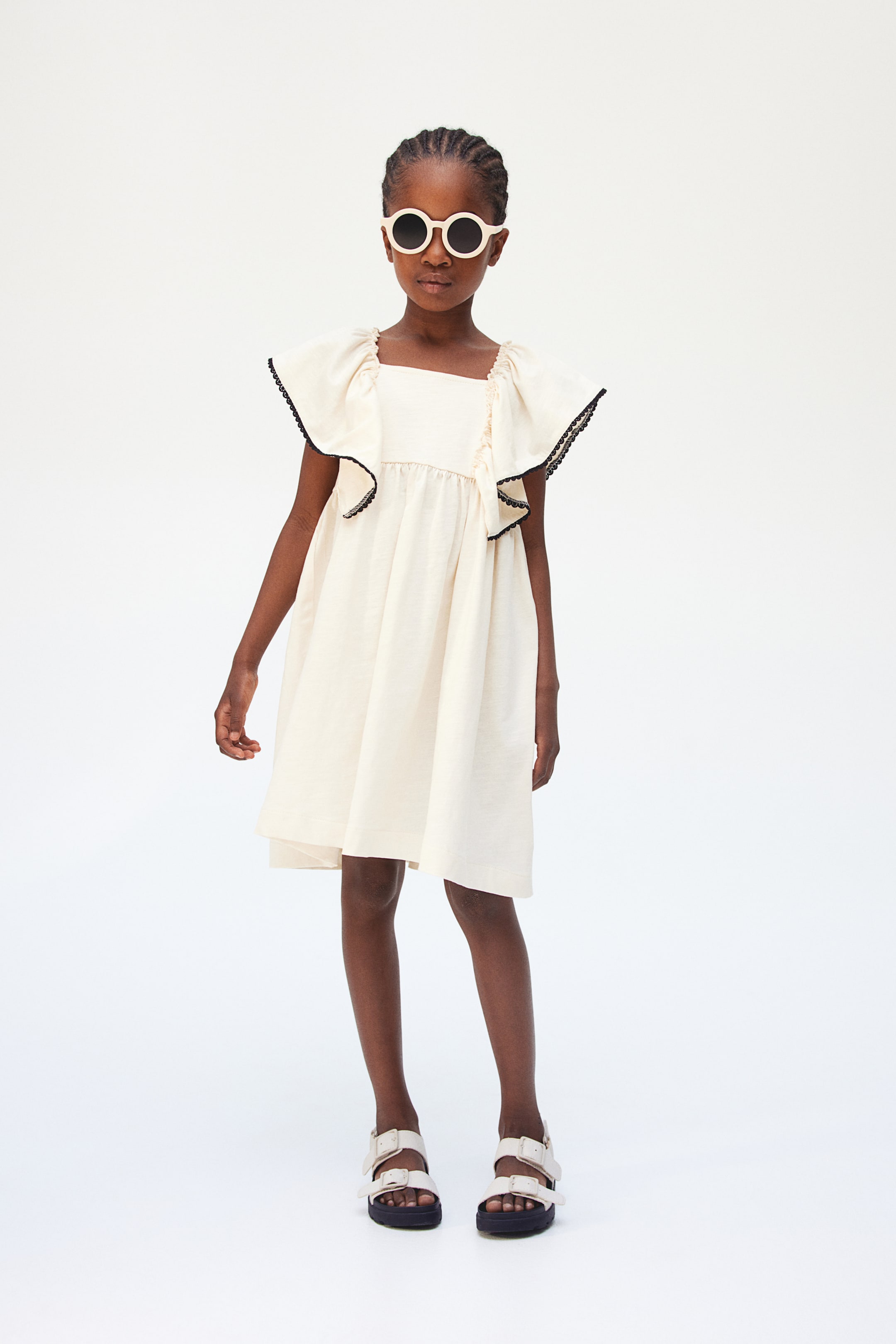 Butterfly-sleeved Jersey Dress