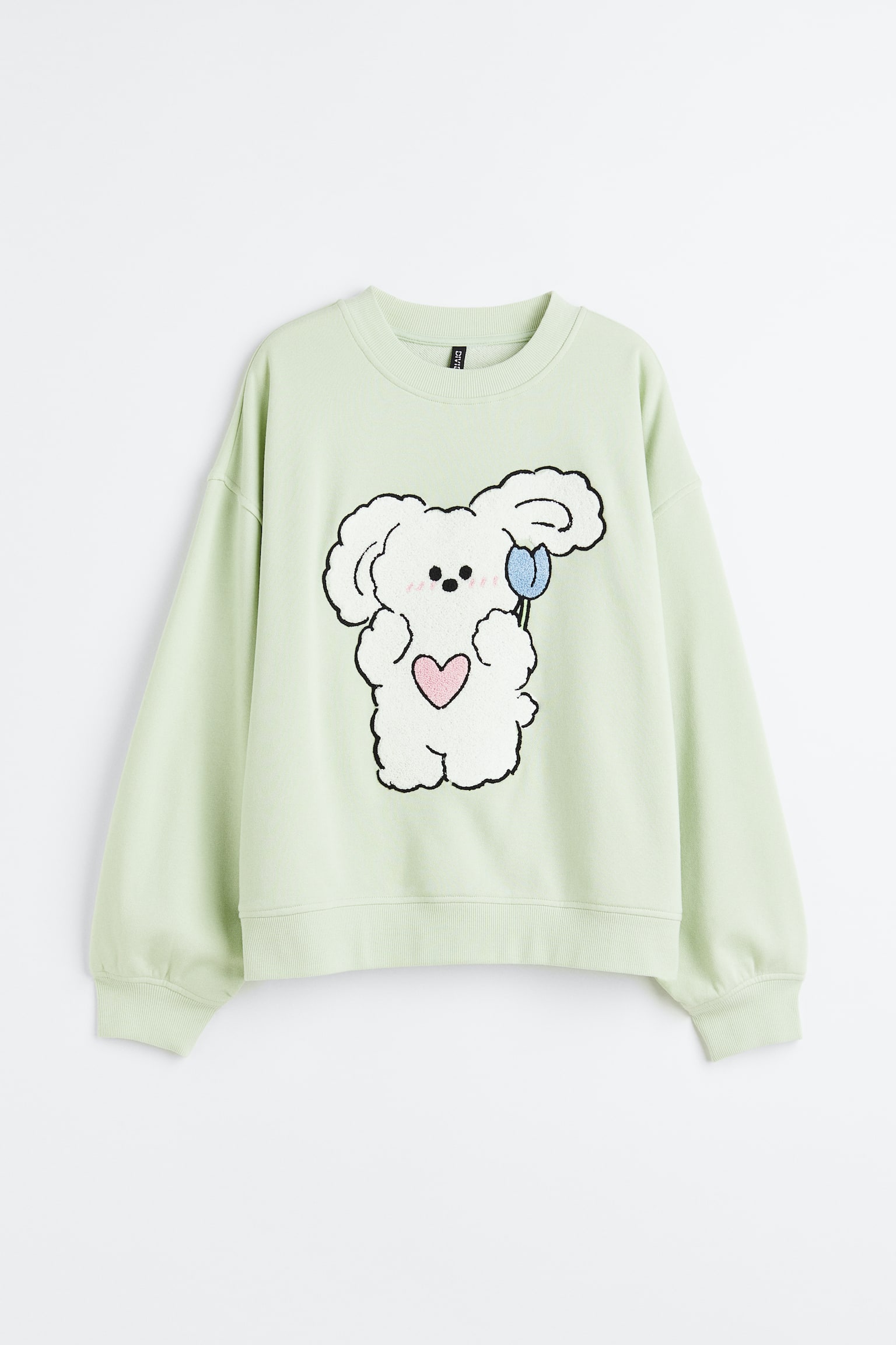 Motif-detail sweatshirt - Light green/Bunny