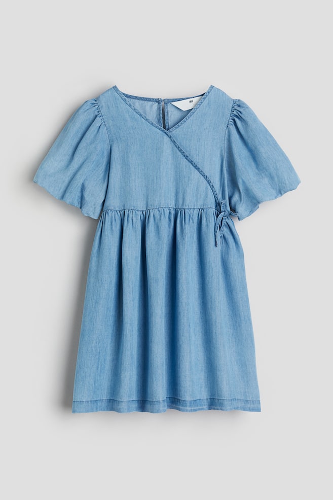 Vestido con manga puffy - Azul denim - 1