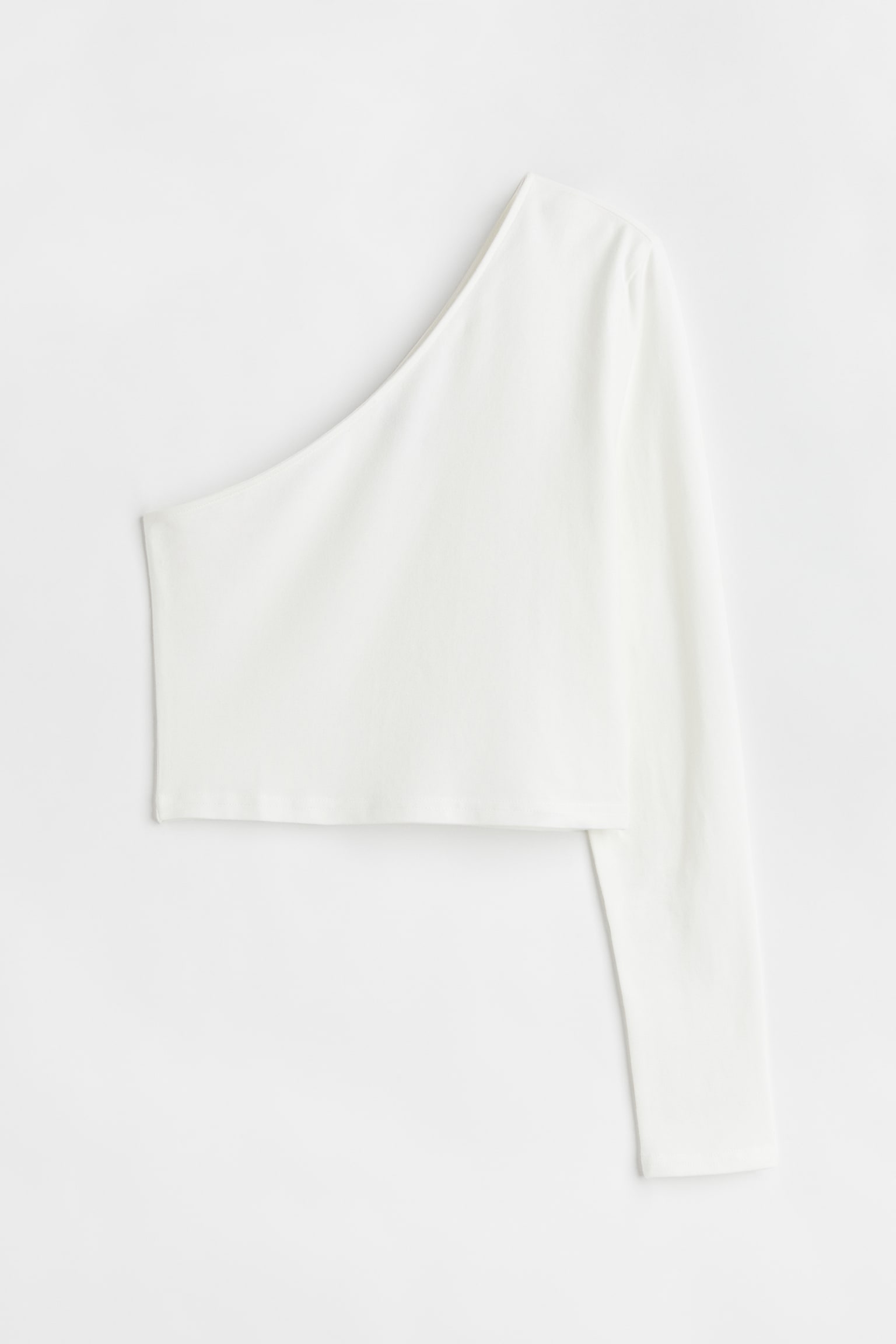 Cropped one-shoulder top - White