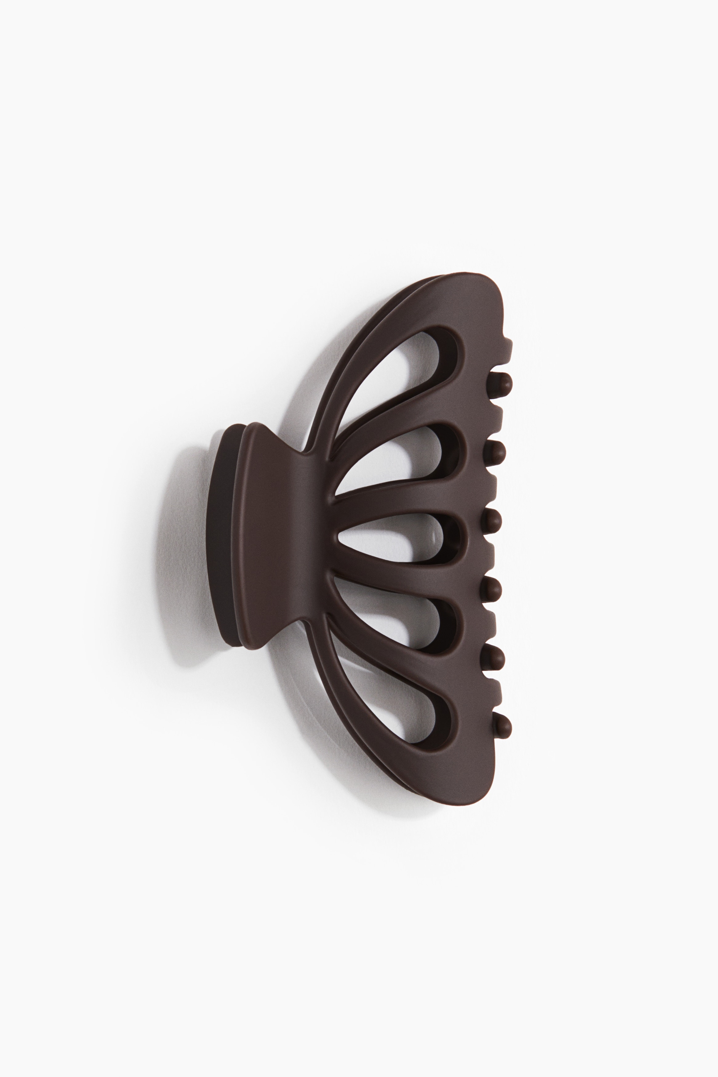 Plastic Hair Claw - Dark brown/Light beige/Leopard print