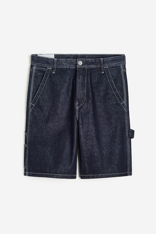 Shorts i denim Relaxed Fit - Mørk denimblå/Denimblå - 2