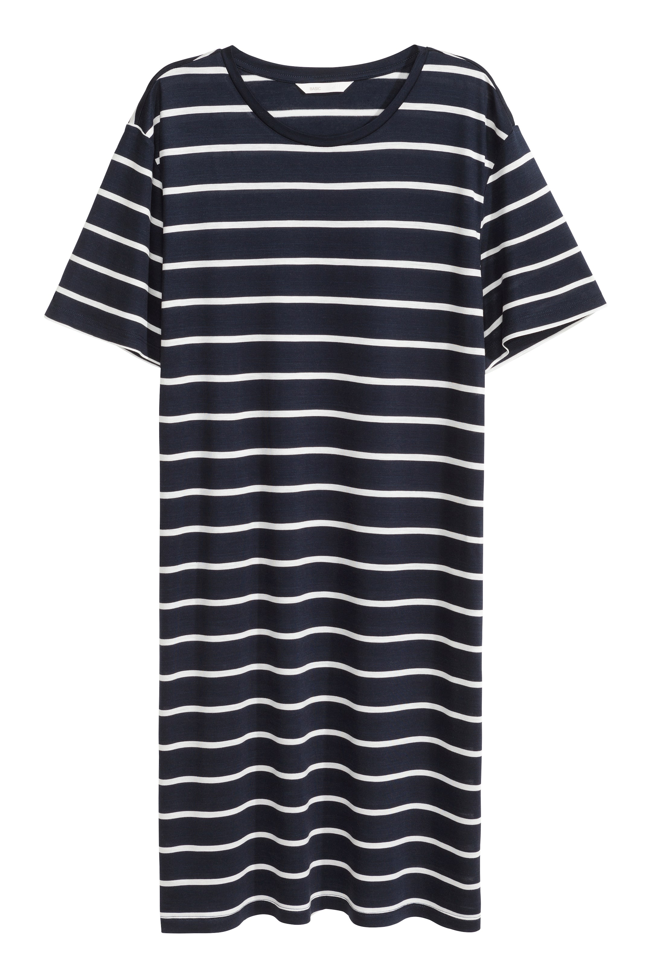 Ver imagen más grande: Vestido camiseta - Azul oscuro/Rayas - MUJER | H&M ES 1