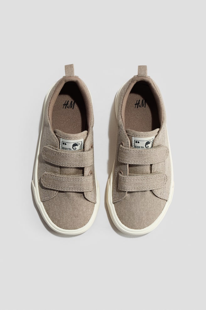 Sneakers en toile - Beige/Vert kaki clair - 1
