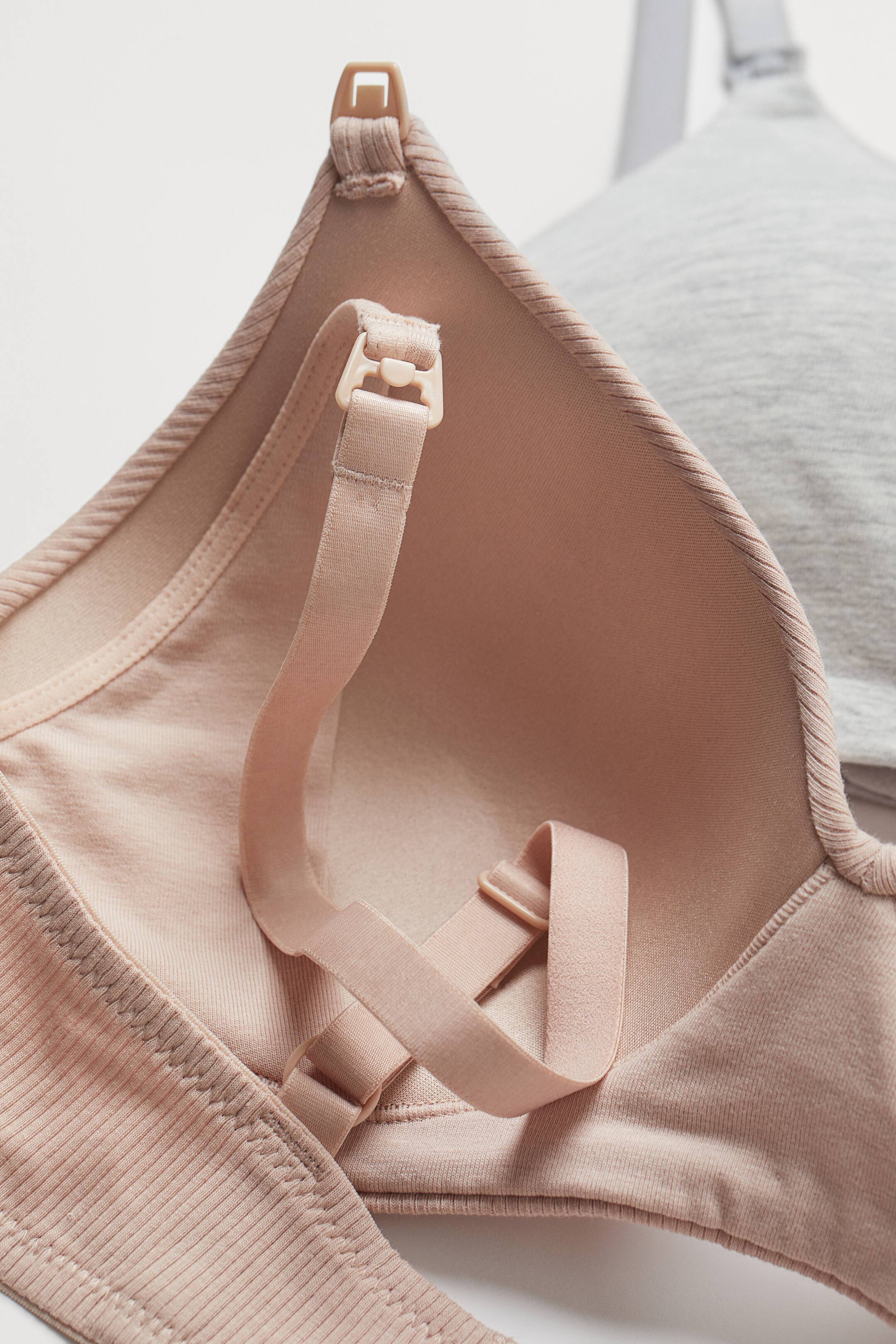 MAMA 2pack Nursing Bras Gray melange/powder beige Ladies H&M US