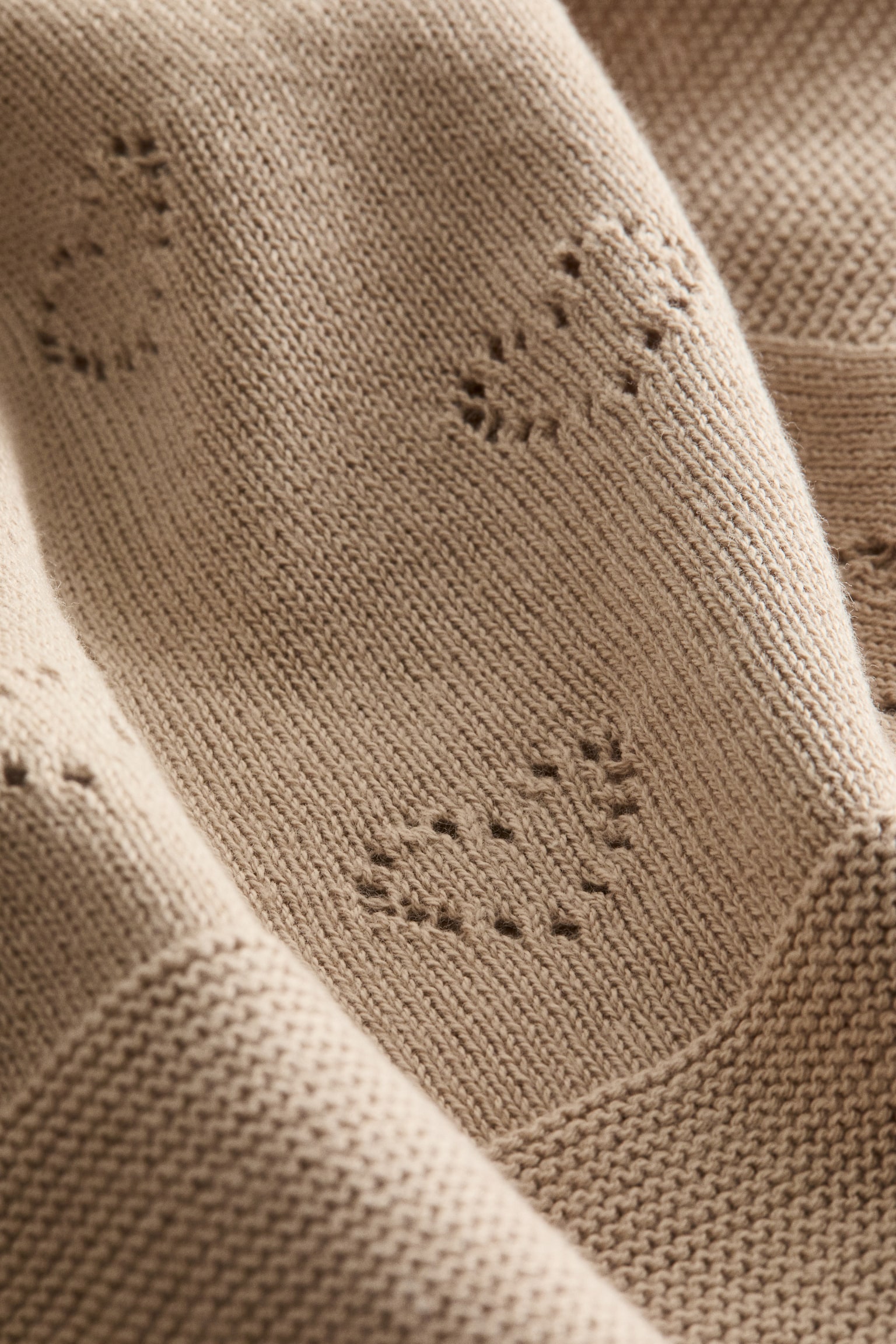 코튼 포인텔 베이비 블랭킷 - 베이지/화이트 - 4